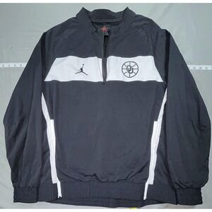 Oklahoma Sooners Jacket Mens Large Black NCAA Basketball Jordan Quarter Zip